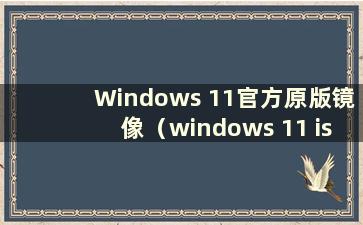 Windows 11官方原版镜像（windows 11 iso镜像下载）